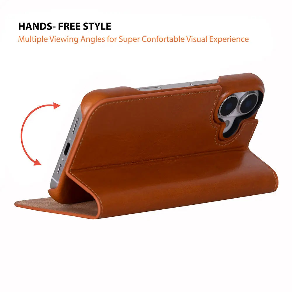 iPhone 17 Genuine Leather Folio Case – Sonat Series Mizuri Leather