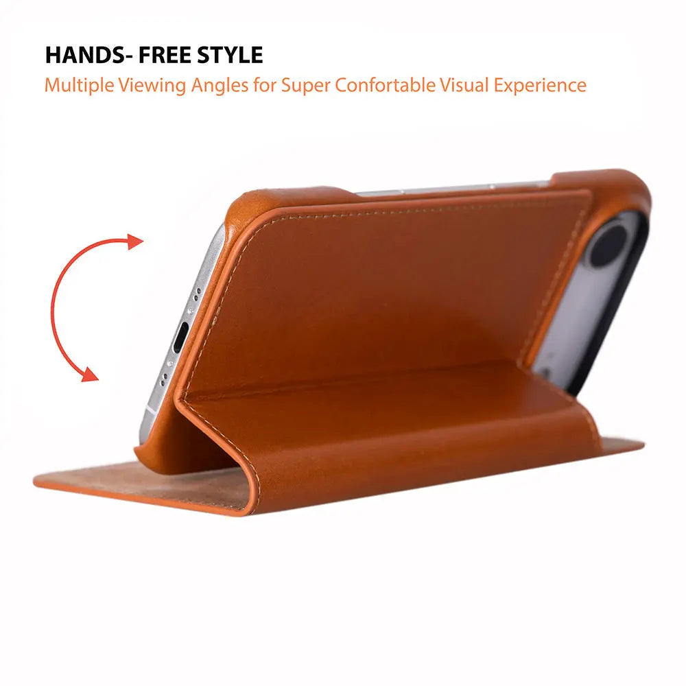 iPhone 17 Air Genuine Leather Folio Case – Sonat Series Mizuri Leather