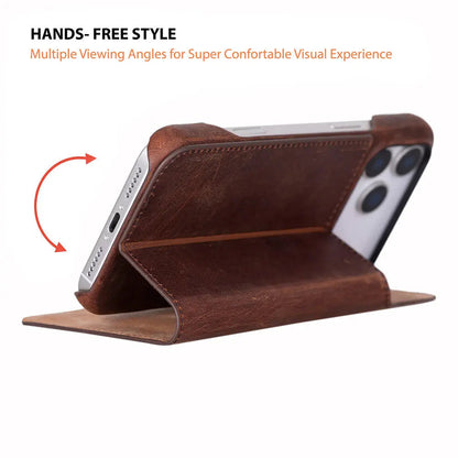 iPhone 17 Pro Max Genuine Leather Folio Case – Sonat Series Mizuri Leather