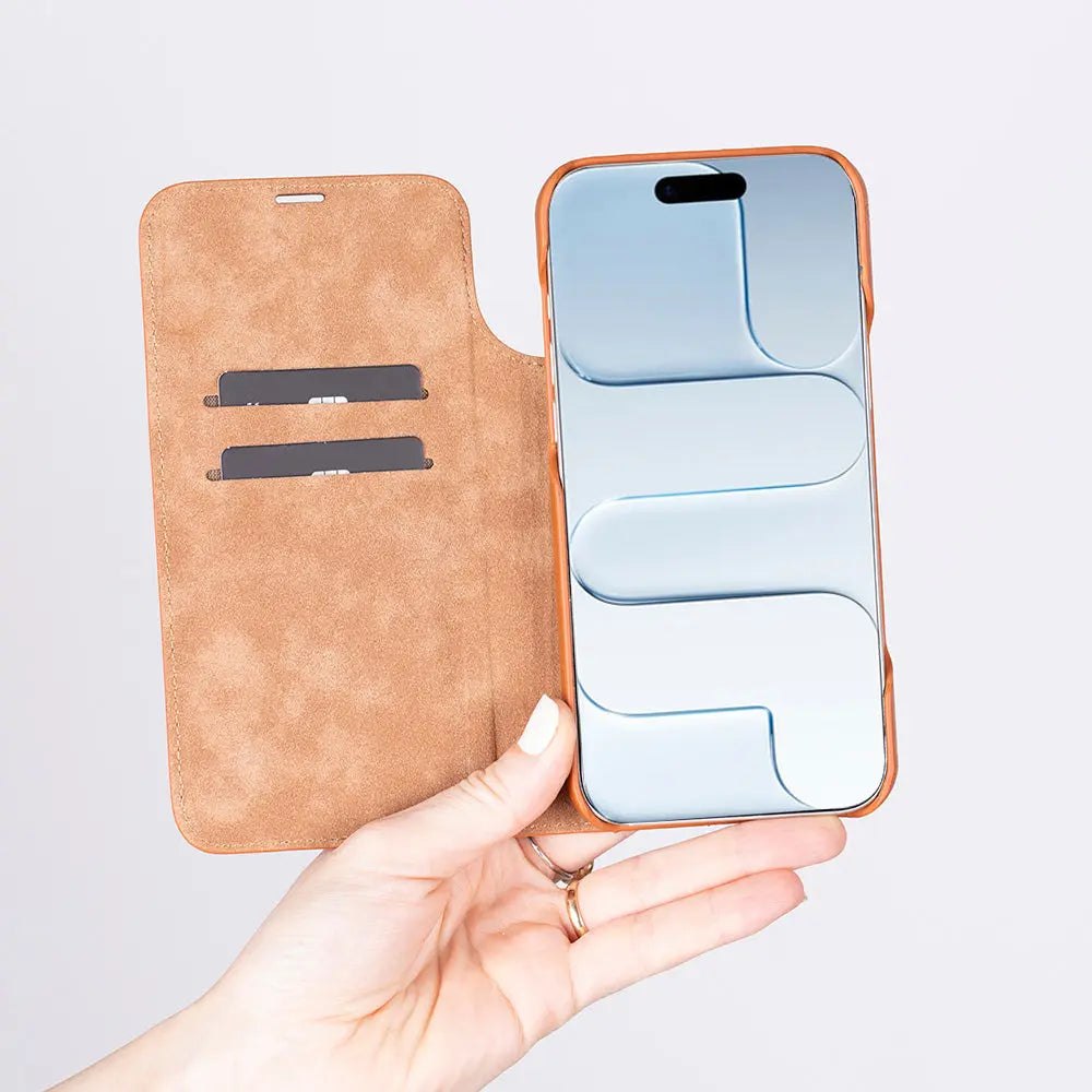 iPhone 17 Air Genuine Leather Folio Case – Sonat Series Mizuri Leather