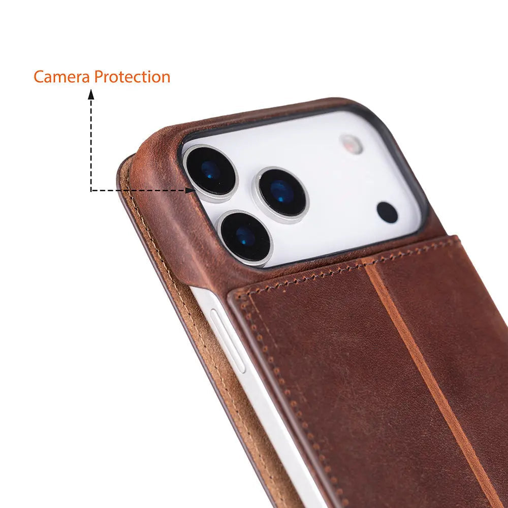 iPhone 17 Pro Genuine Leather Folio Case – Sonat Series Mizuri Leather