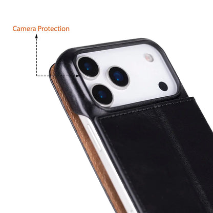 iPhone 17 Pro Max Genuine Leather Folio Case – Sonat Series Mizuri Leather