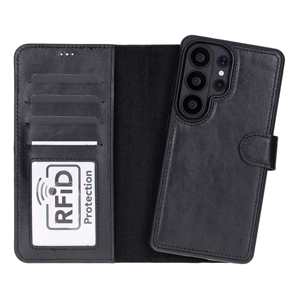 Magic Samsung Galaxy S26 Ultra Detachable Leather Wallet Case – Genuine Leather Phone Case for Everyday Carry | Minimal & Handcrafted Mizuri Leather