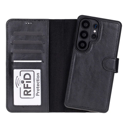 Magic Samsung Galaxy S26 Ultra Detachable Leather Wallet Case – Genuine Leather Phone Case for Everyday Carry | Minimal & Handcrafted Mizuri Leather