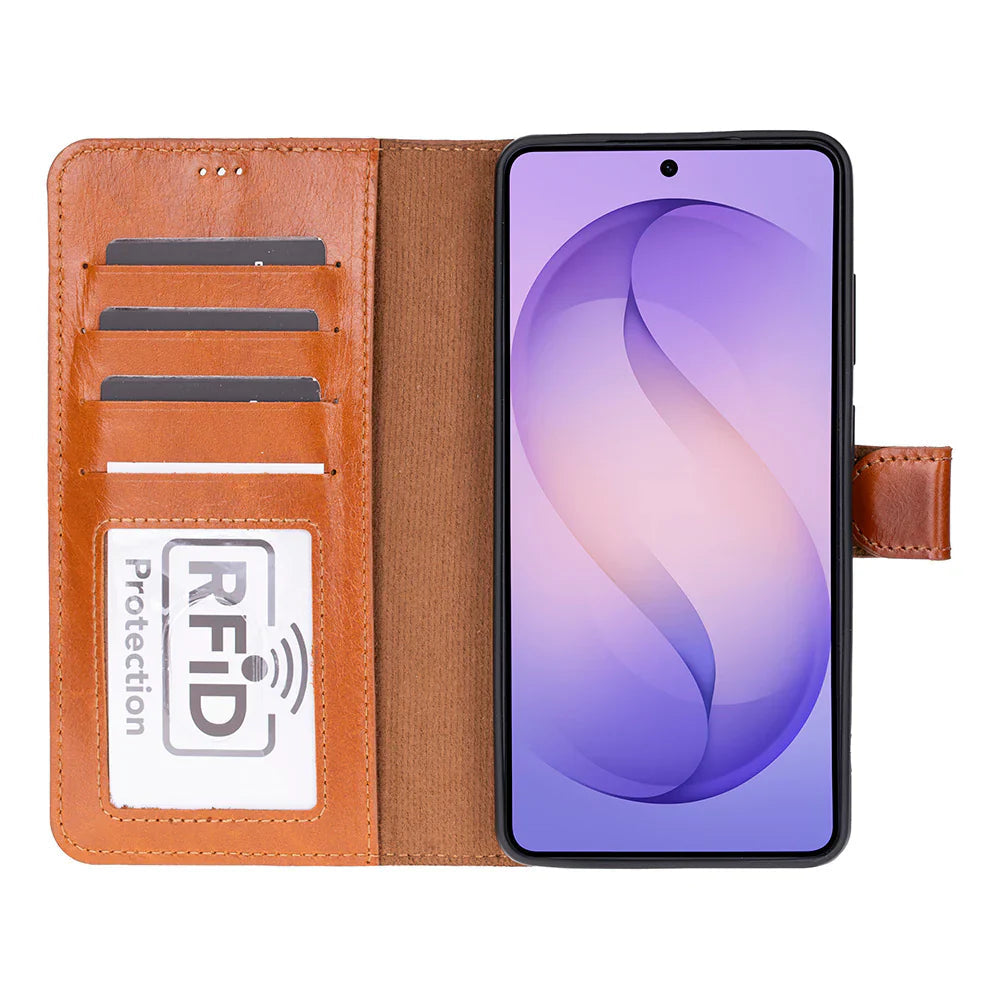 Magic Samsung Galaxy S26 Ultra Detachable Leather Wallet Case – Genuine Leather Phone Case for Everyday Carry | Minimal & Handcrafted Mizuri Leather