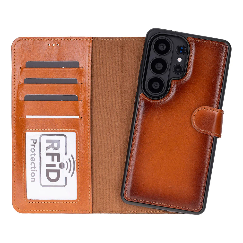 Magic Samsung Galaxy S26 Ultra Detachable Leather Wallet Case – Genuine Leather Phone Case for Everyday Carry | Minimal & Handcrafted Mizuri Leather