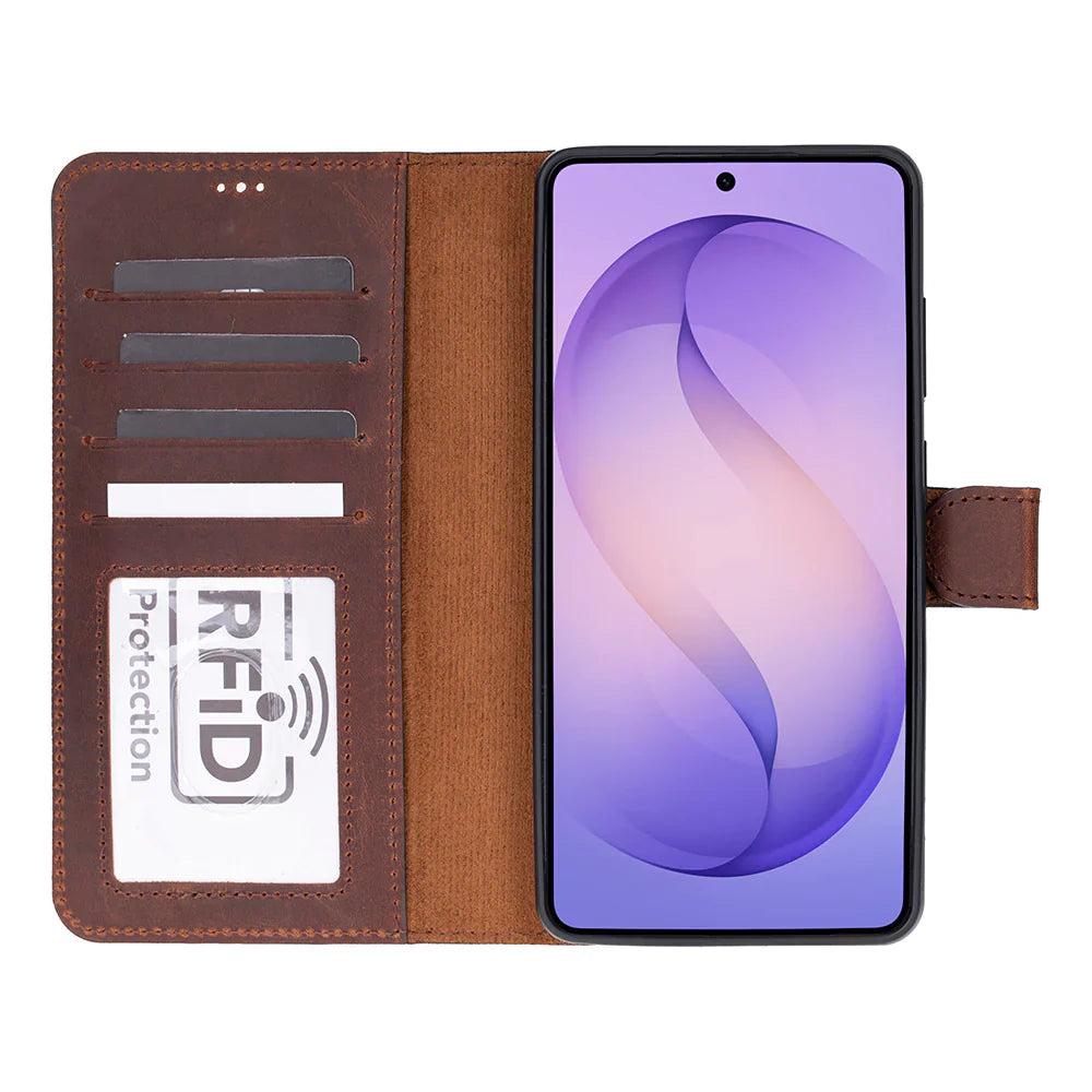 Magic Samsung Galaxy S26 Ultra Detachable Leather Wallet Case – Genuine Leather Phone Case for Everyday Carry | Minimal & Handcrafted Mizuri Leather