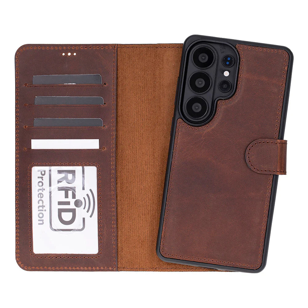 Magic Samsung Galaxy S26 Ultra Detachable Leather Wallet Case – Genuine Leather Phone Case for Everyday Carry | Minimal & Handcrafted Mizuri Leather