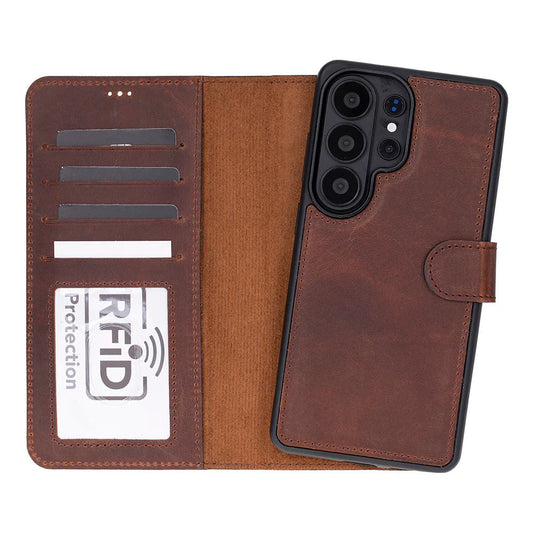 Magic Samsung Galaxy S26 Ultra Detachable Leather Wallet Case – Genuine Leather Phone Case for Everyday Carry | Minimal & Handcrafted Mizuri Leather
