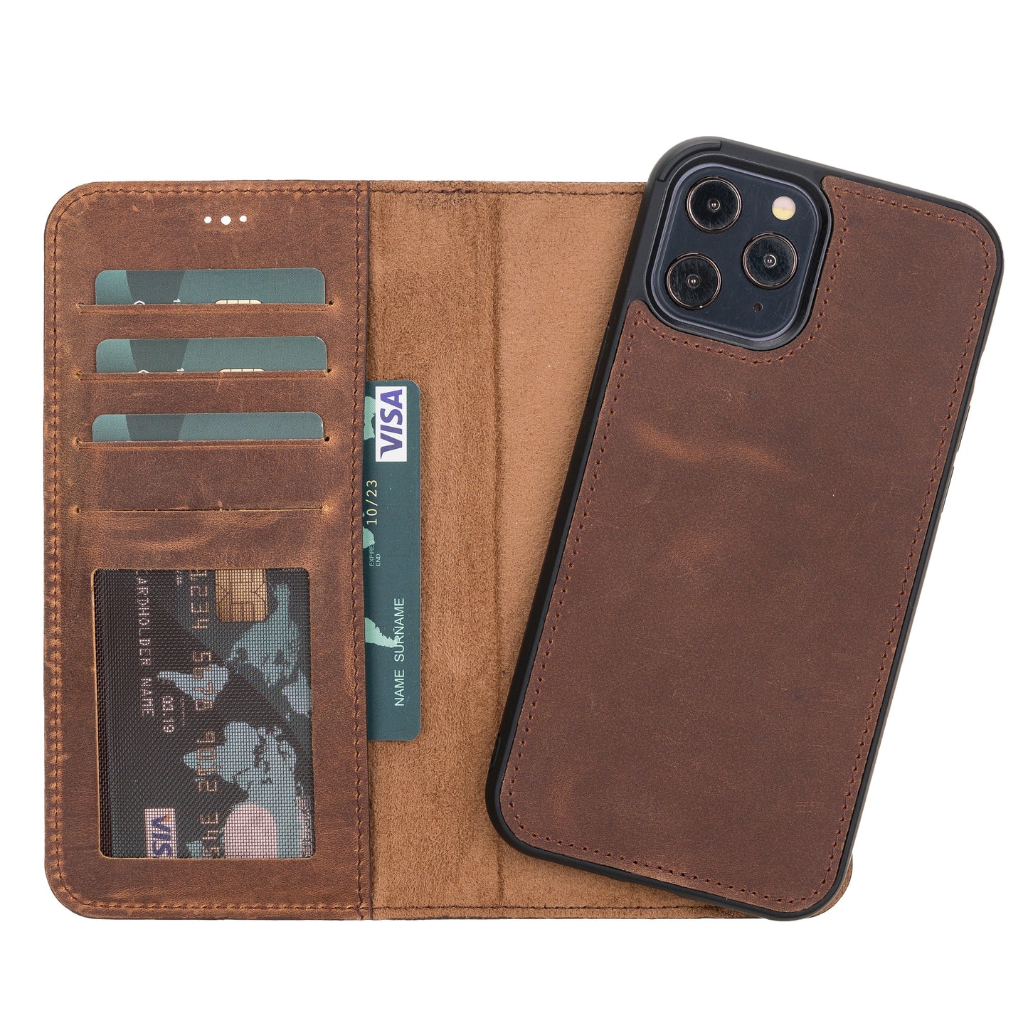 iPhone 12 Pro Max Leather Wallet Case Detachable RFID – Liluri Mizuri Leather