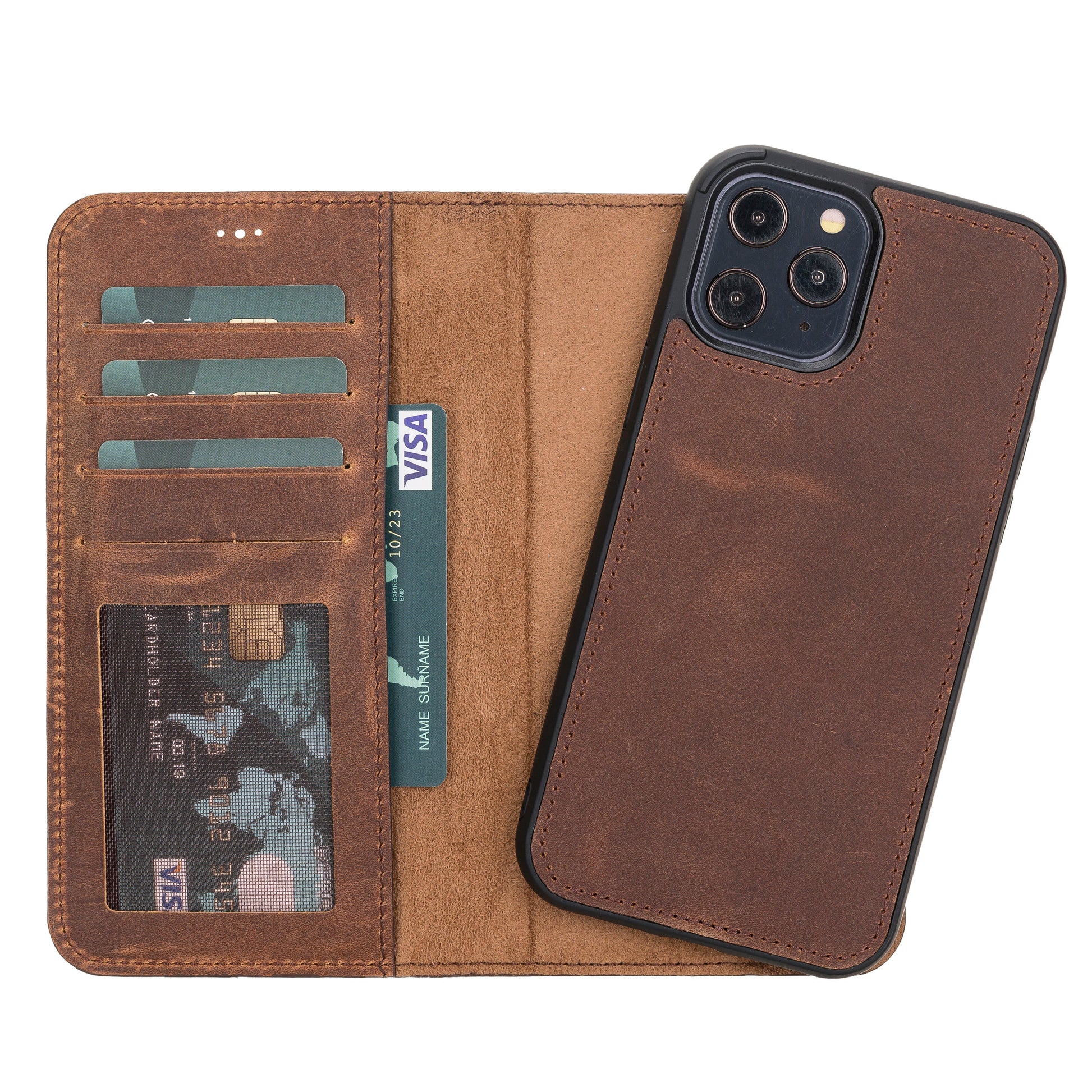 iPhone 12 Pro Max Leather Wallet Case Detachable RFID – Liluri Mizuri Leather