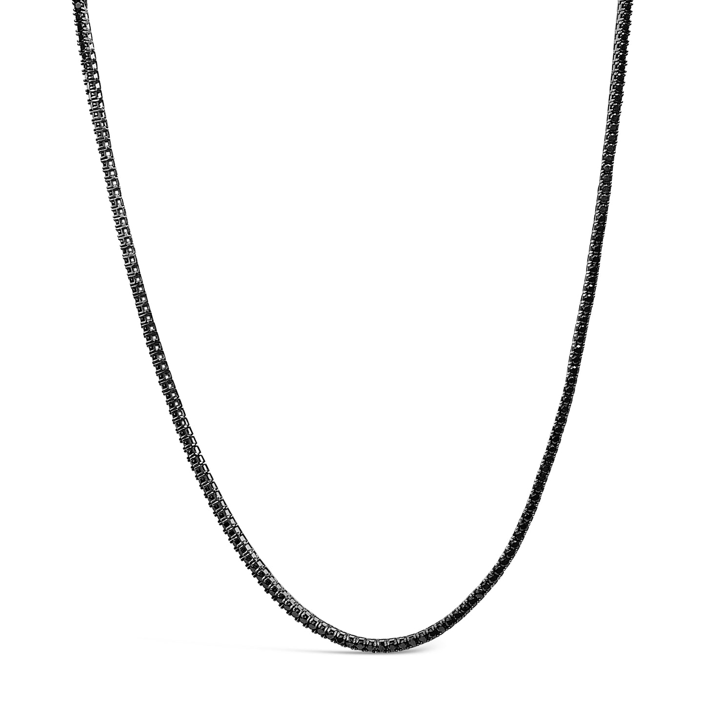 Men's Sterling Silver Black Onyx Tennis Necklace Bids.com