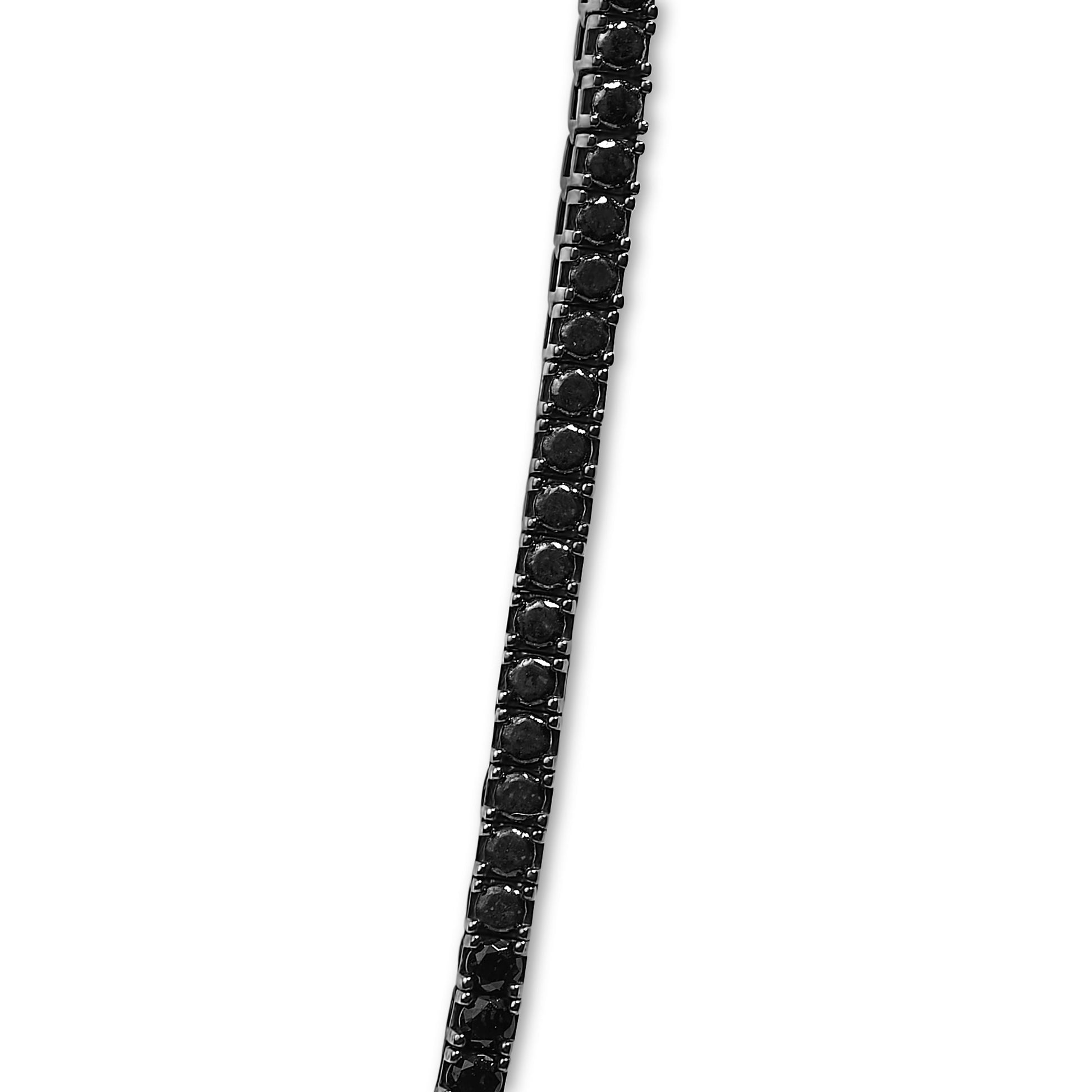 Men's Sterling Silver Black Onyx Tennis Necklace Bids.com