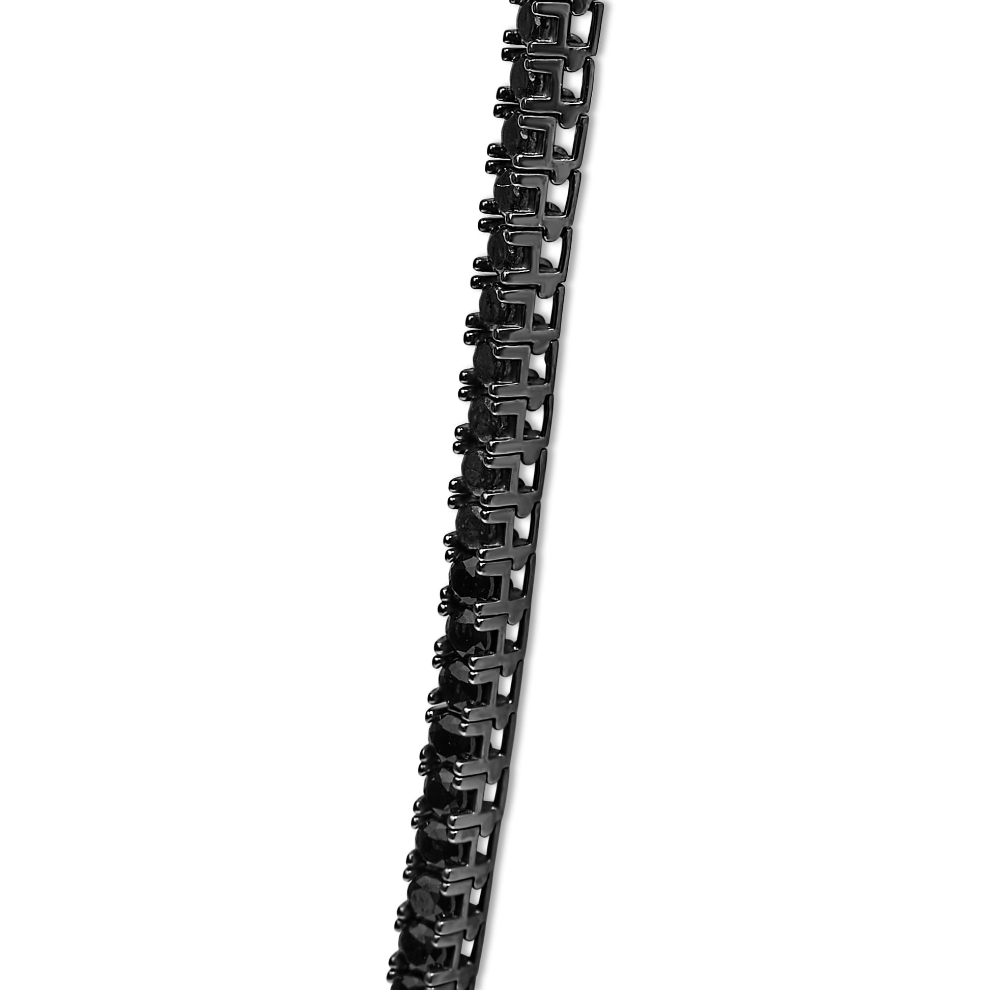 Men's Sterling Silver Black Onyx Tennis Necklace Bids.com