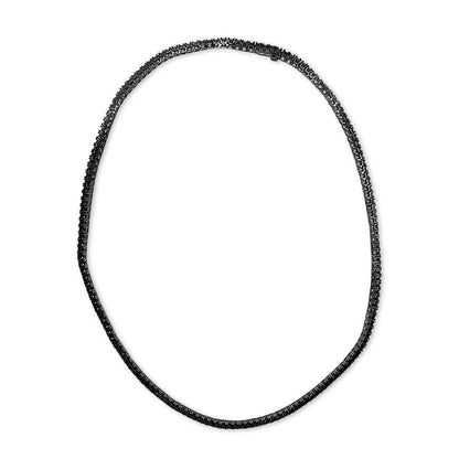 Men's Sterling Silver Black Onyx Tennis Necklace Bids.com
