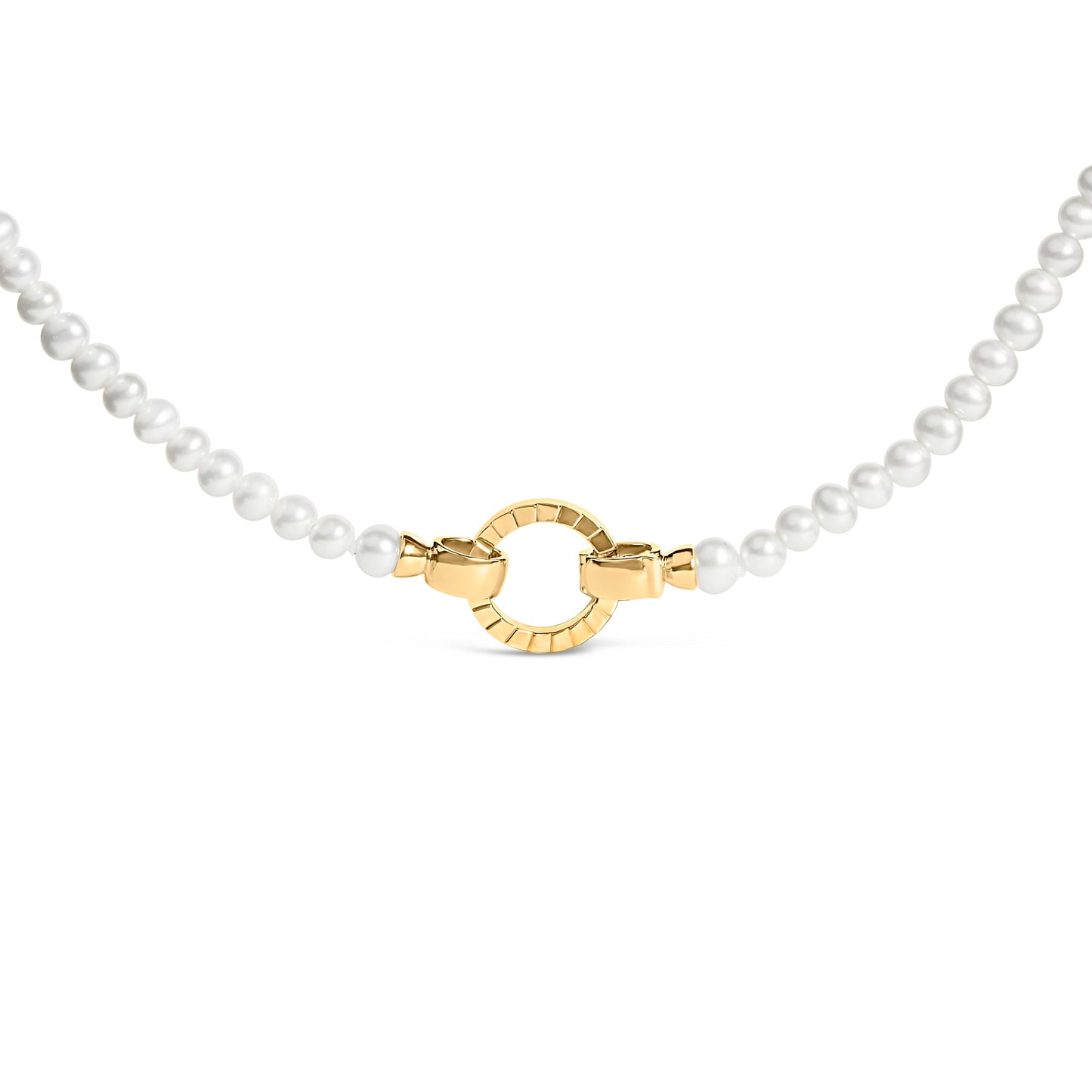 18K Yellow Gold Vermeil Pearl Strand Infinity Necklace Bids.com