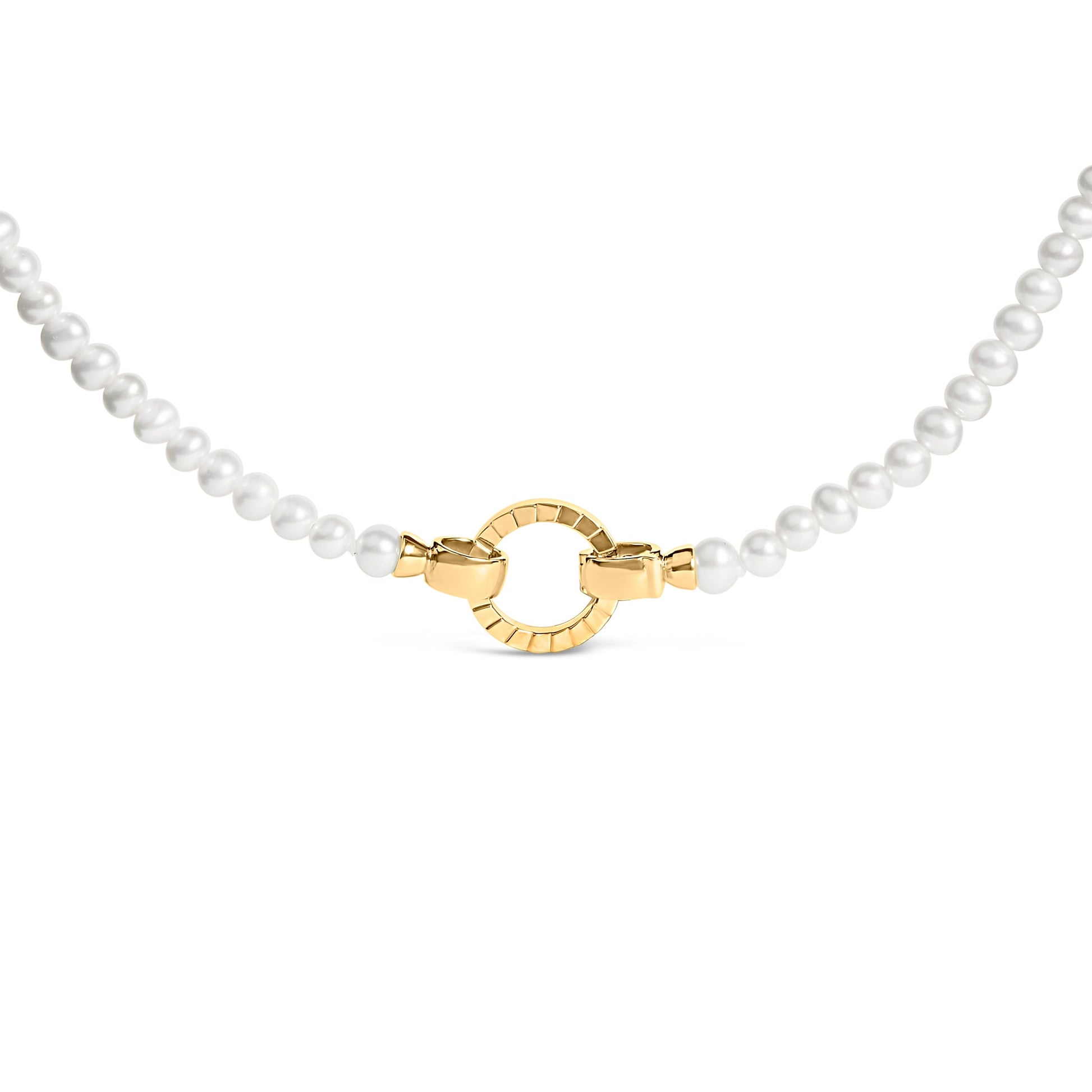 18K Yellow Gold Vermeil Pearl Strand Infinity Necklace Bids.com
