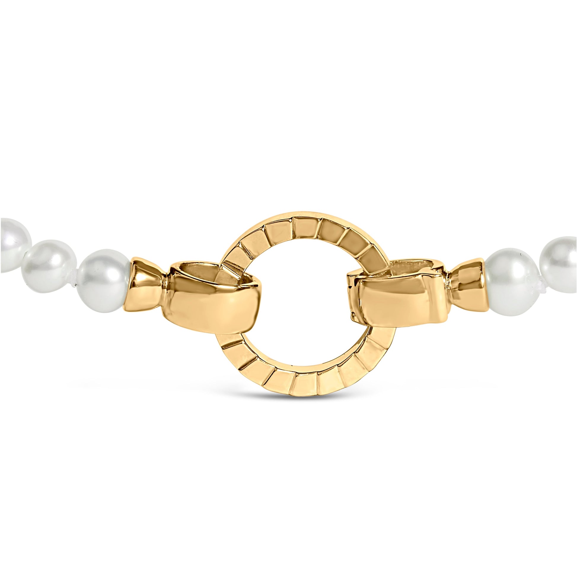 18K Yellow Gold Vermeil Pearl Strand Infinity Necklace Bids.com