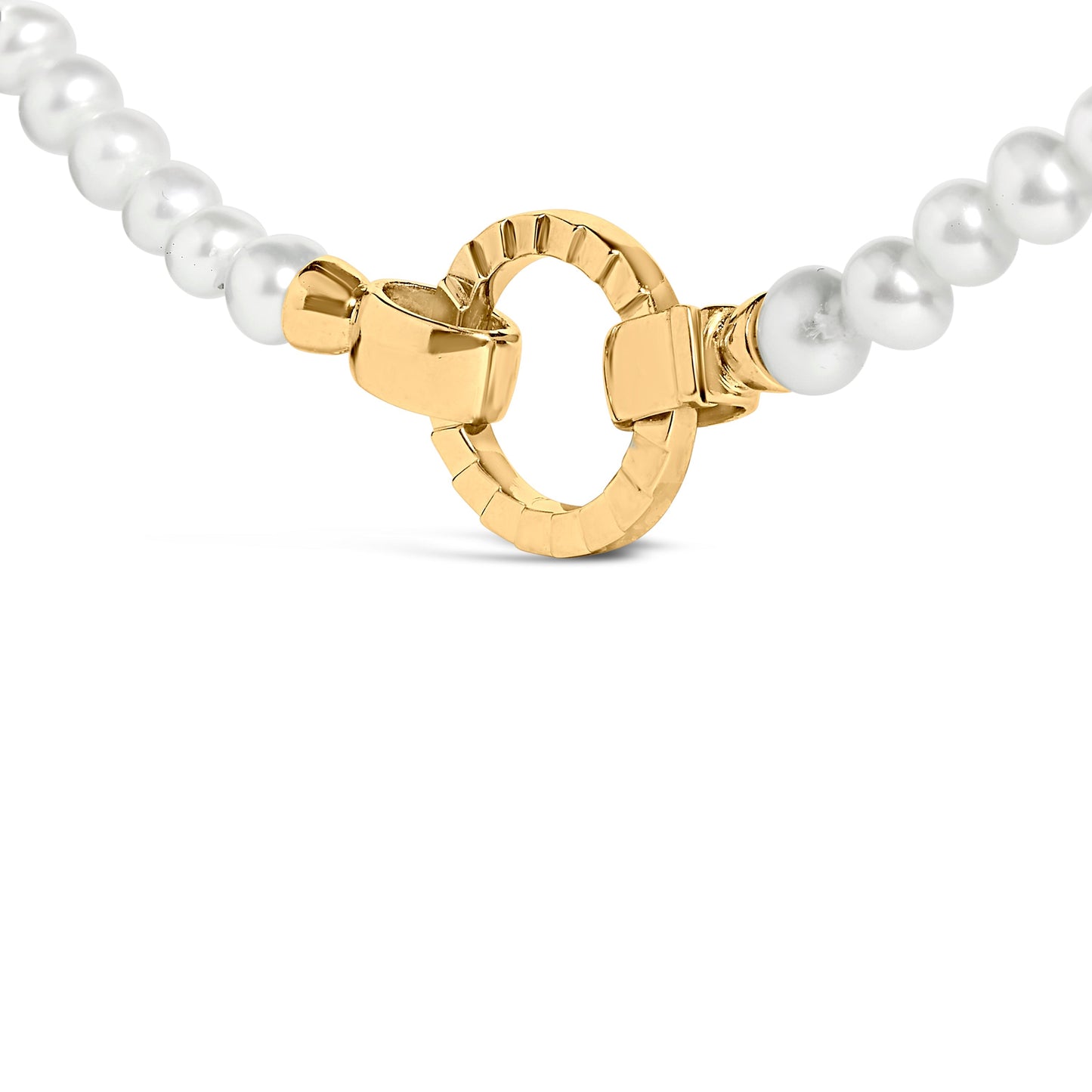18K Yellow Gold Vermeil Pearl Strand Infinity Necklace Bids.com
