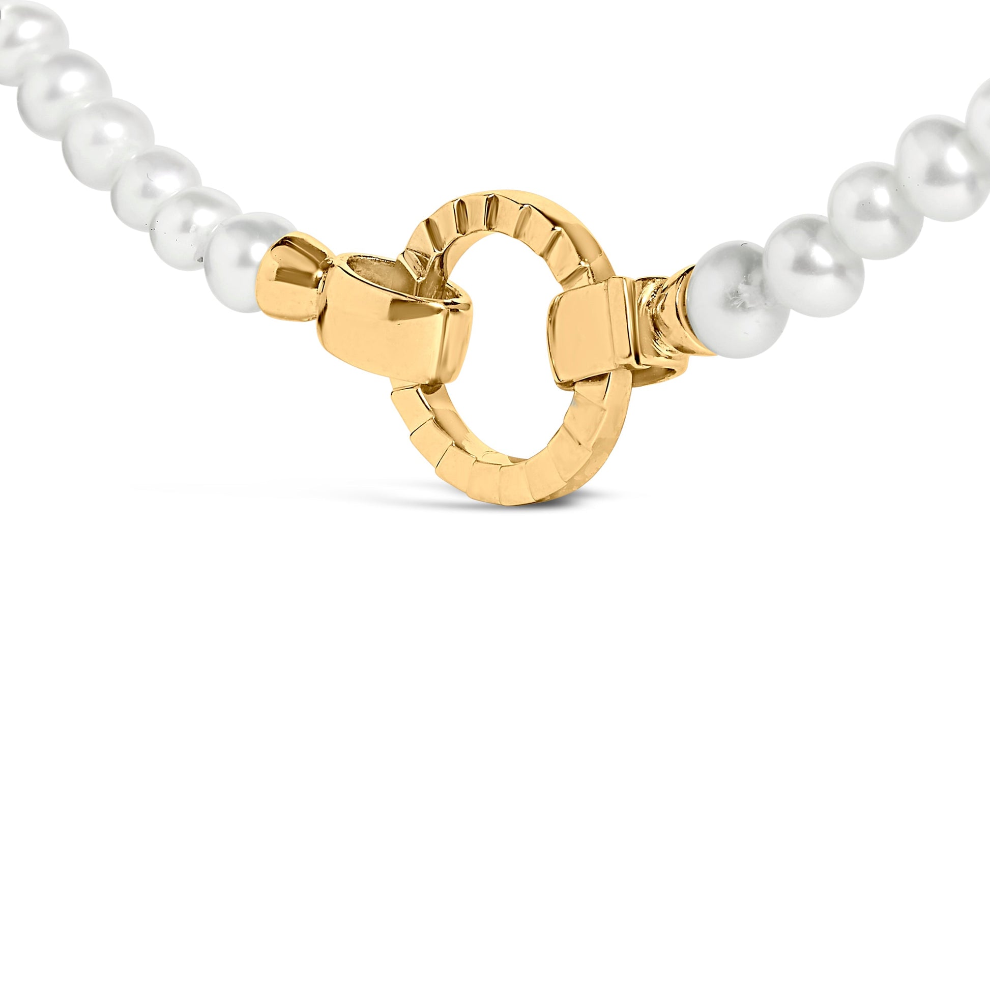 18K Yellow Gold Vermeil Pearl Strand Infinity Necklace Bids.com