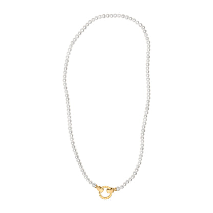 18K Yellow Gold Vermeil Pearl Strand Infinity Necklace Bids.com