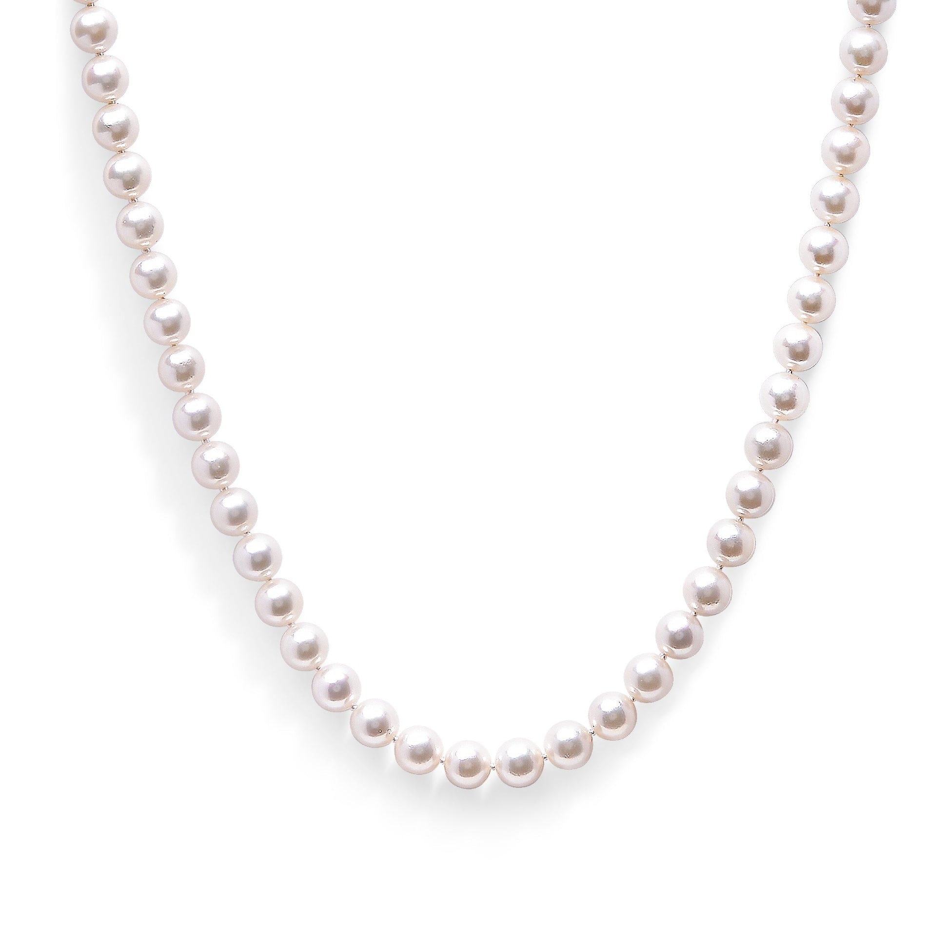 14K Yellow Gold 8.0x8.5mm Akoya Pearl Strand Necklace Bids.com