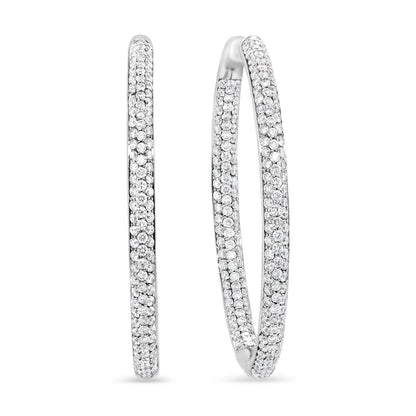 18K White Gold 2.00 Cttw Round-Cut Diamond Inner-Outer Hoop Earrings (F-G Color, VS1-VS2 Clarity) Bids.com
