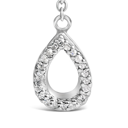 Sterling Silver Created Blue Sapphire and Diamond Accent Y Necklace Bids.com