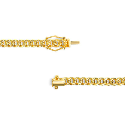 Semi-Solid 14K Yellow Gold 4.5mm Miami Cuban Chain Necklace - Unisex Chain - 22 Inches Bids.com