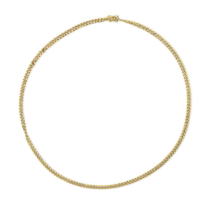 Semi-Solid 14K Yellow Gold 4.5mm Miami Cuban Chain Necklace - Unisex Chain - 22 Inches Bids.com