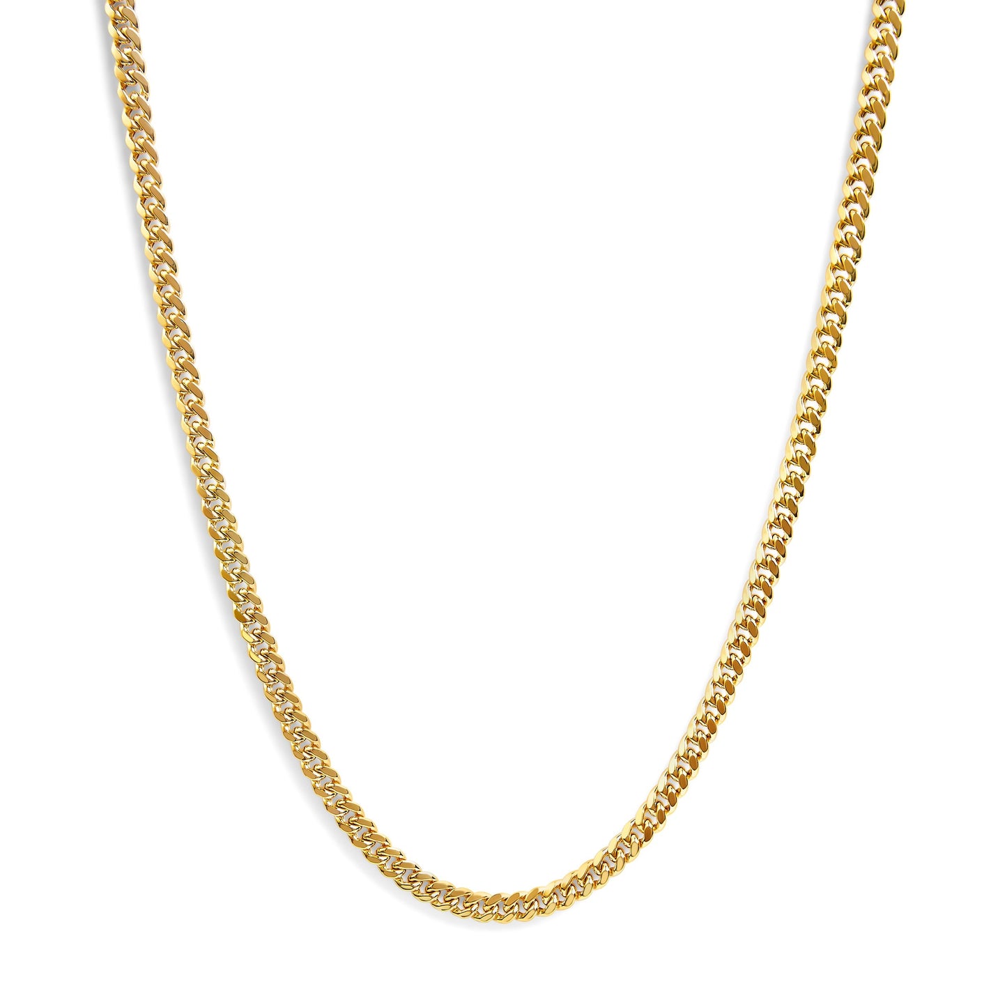 Semi-Solid 14K Yellow Gold 6.1mm Classic Miami Cuban Chain Necklace - 22 Inches Bids.com