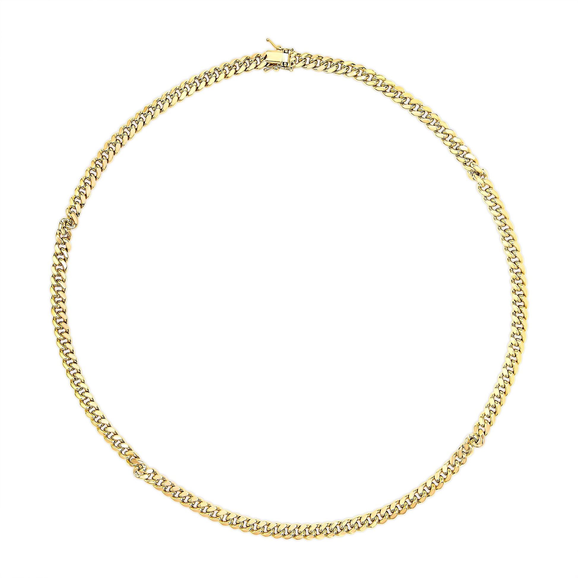 Semi-Solid 14K Yellow Gold 6.1mm Classic Miami Cuban Chain Necklace - 22 Inches Bids.com