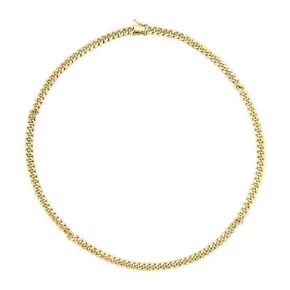 Semi-Solid 14K Yellow Gold 6.1mm Classic Miami Cuban Chain Necklace - 22 Inches Bids.com