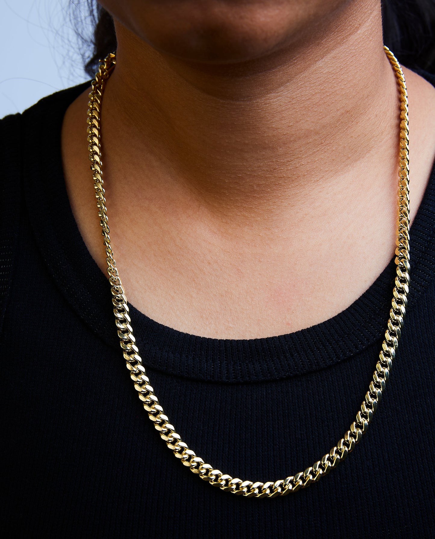 Semi-Solid 14K Yellow Gold 6.1mm Classic Miami Cuban Chain Necklace - 22 Inches Bids.com