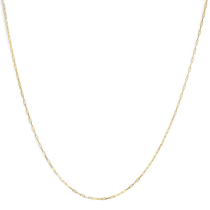 Unisex Solid 14K Yellow Gold 1.5mm Paperclip Chain Necklace - 18 Inches Bids.com