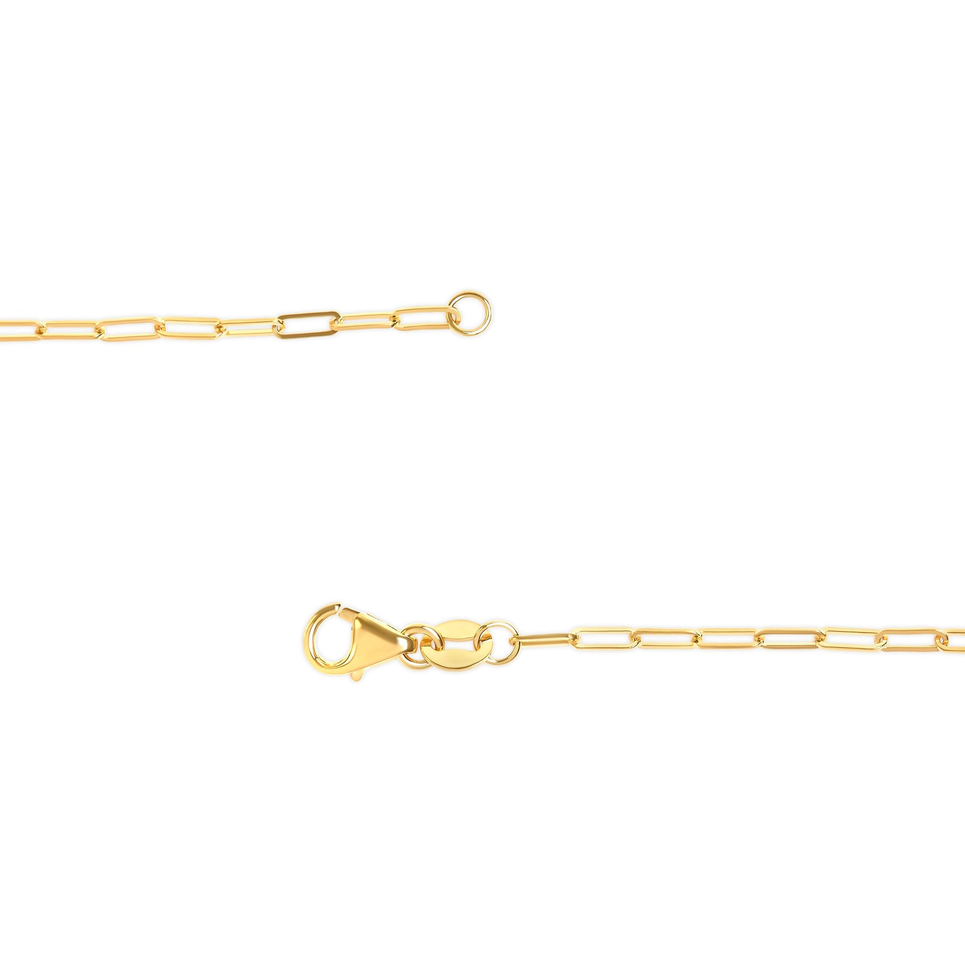 Unisex Solid 14K Yellow Gold 1.5mm Paperclip Chain Necklace - 18 Inches Bids.com