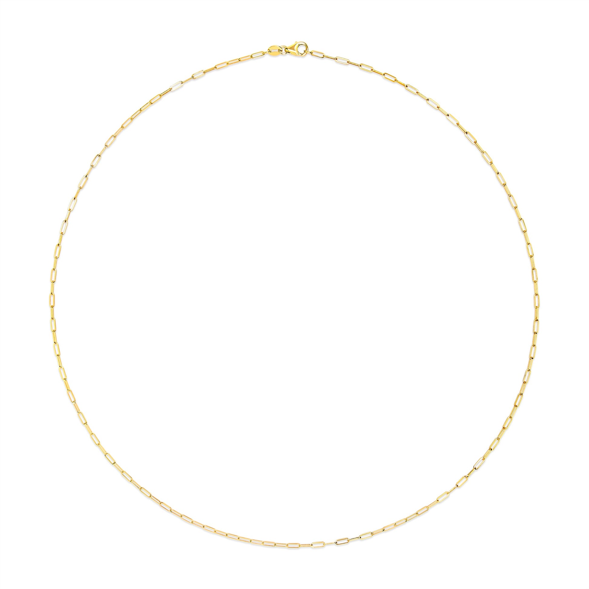 Unisex Solid 14K Yellow Gold 1.5mm Paperclip Chain Necklace - 18 Inches Bids.com