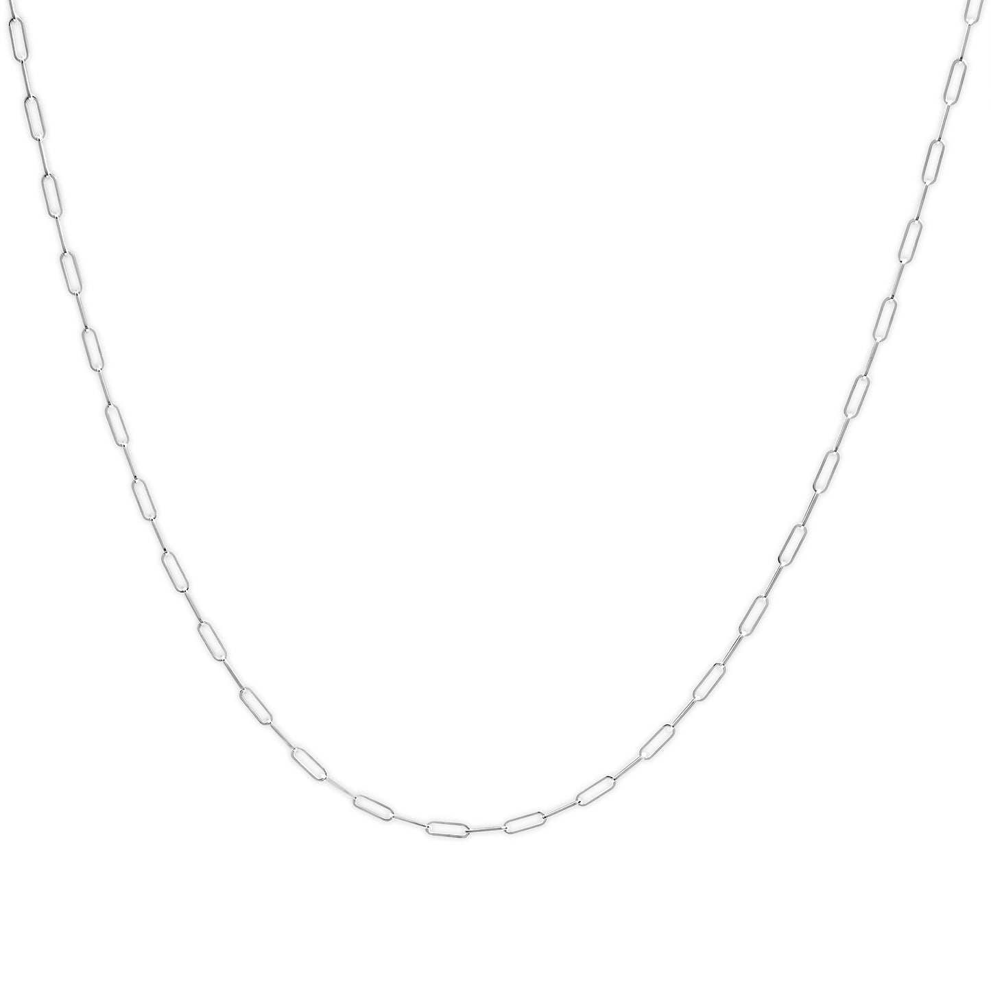 Solid 14K Yellow Gold 2.5mm Paperclip Chain Necklace Unisex 18" Inches Bids.com