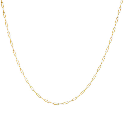 Solid 14K Yellow Gold 2.5mm Paperclip Chain Necklace Unisex 18" Inches Bids.com
