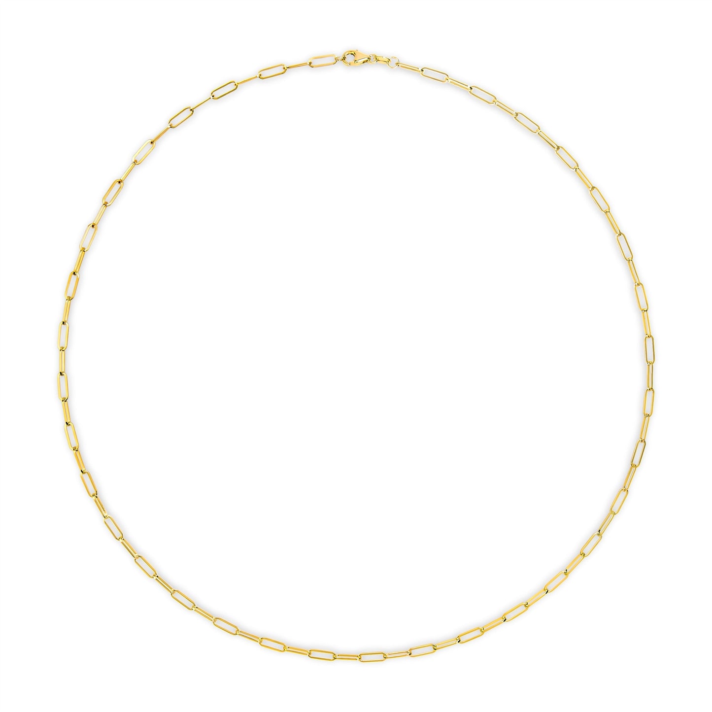 Solid 14K Yellow Gold 2.5mm Paperclip Chain Necklace Unisex 18" Inches Bids.com