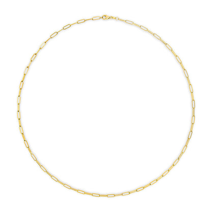 Solid 14K Yellow Gold 2.5mm Paperclip Chain Necklace Unisex 18" Inches Bids.com