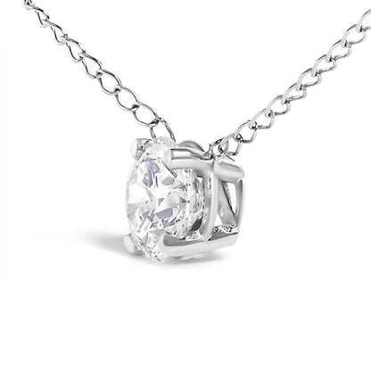 14K White Gold Floating 1/2 Cttw Lab Grown Diamond Solitaire Pendant Necklace - 18" Inches Bids.com