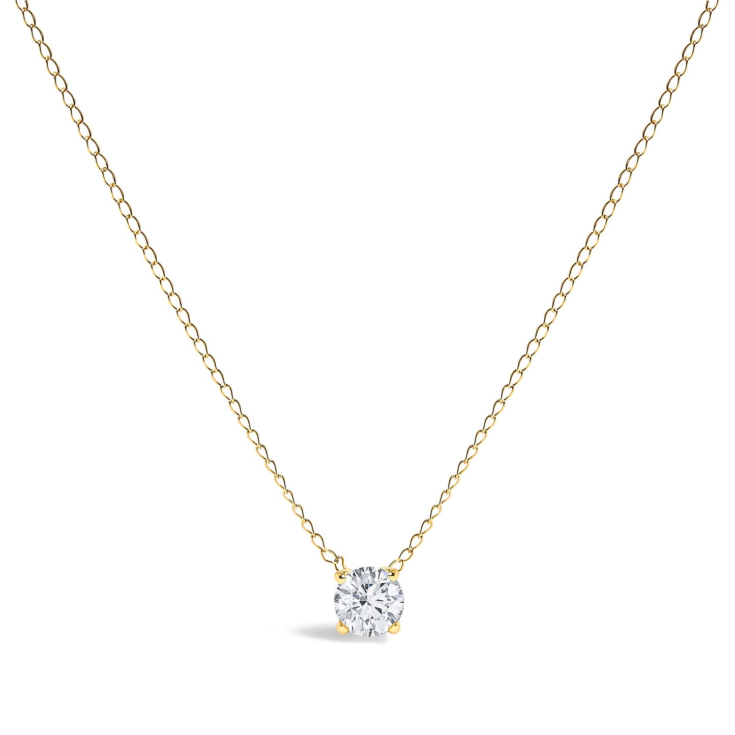 14K White Gold Floating 1/2 Cttw Lab Grown Diamond Solitaire Pendant Necklace - 18" Inches Bids.com