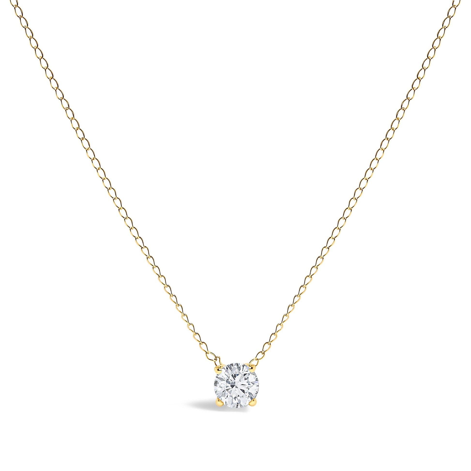 14K White Gold Floating 1/2 Cttw Lab Grown Diamond Solitaire Pendant Necklace - 18" Inches Bids.com