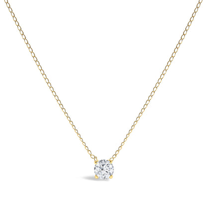 14K White Gold Floating 1/2 Cttw Lab Grown Diamond Solitaire Pendant Necklace - 18" Inches Bids.com