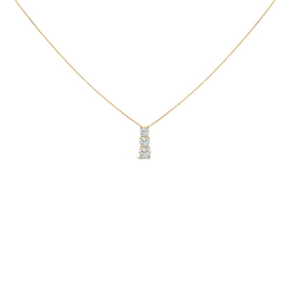 14K White Gold 1/2 Cttw Lab Grown Diamond Three Stone Pendant Necklace Bids.com