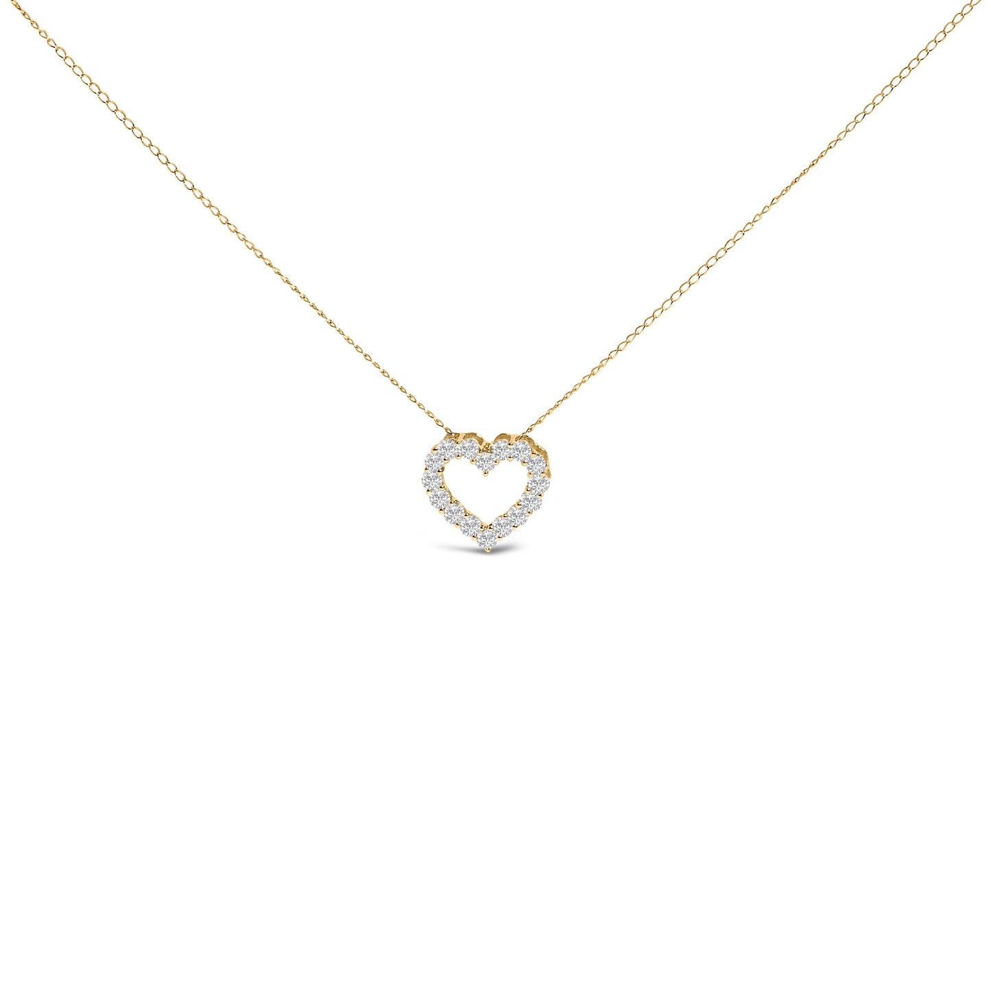 14K White Gold 1/2 Carat Lab Grown Diamond Heart Shape Pendant Necklace Bids.com