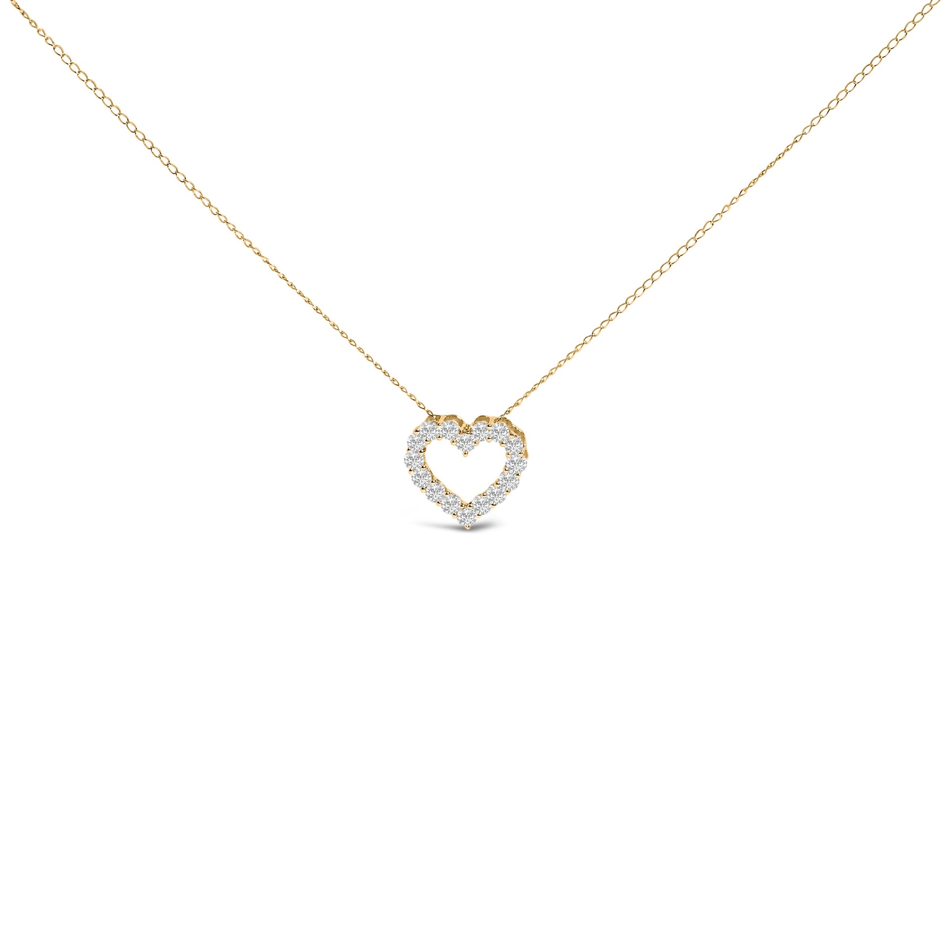 14K White Gold 1/2 Carat Lab Grown Diamond Heart Shape Pendant Necklace Bids.com
