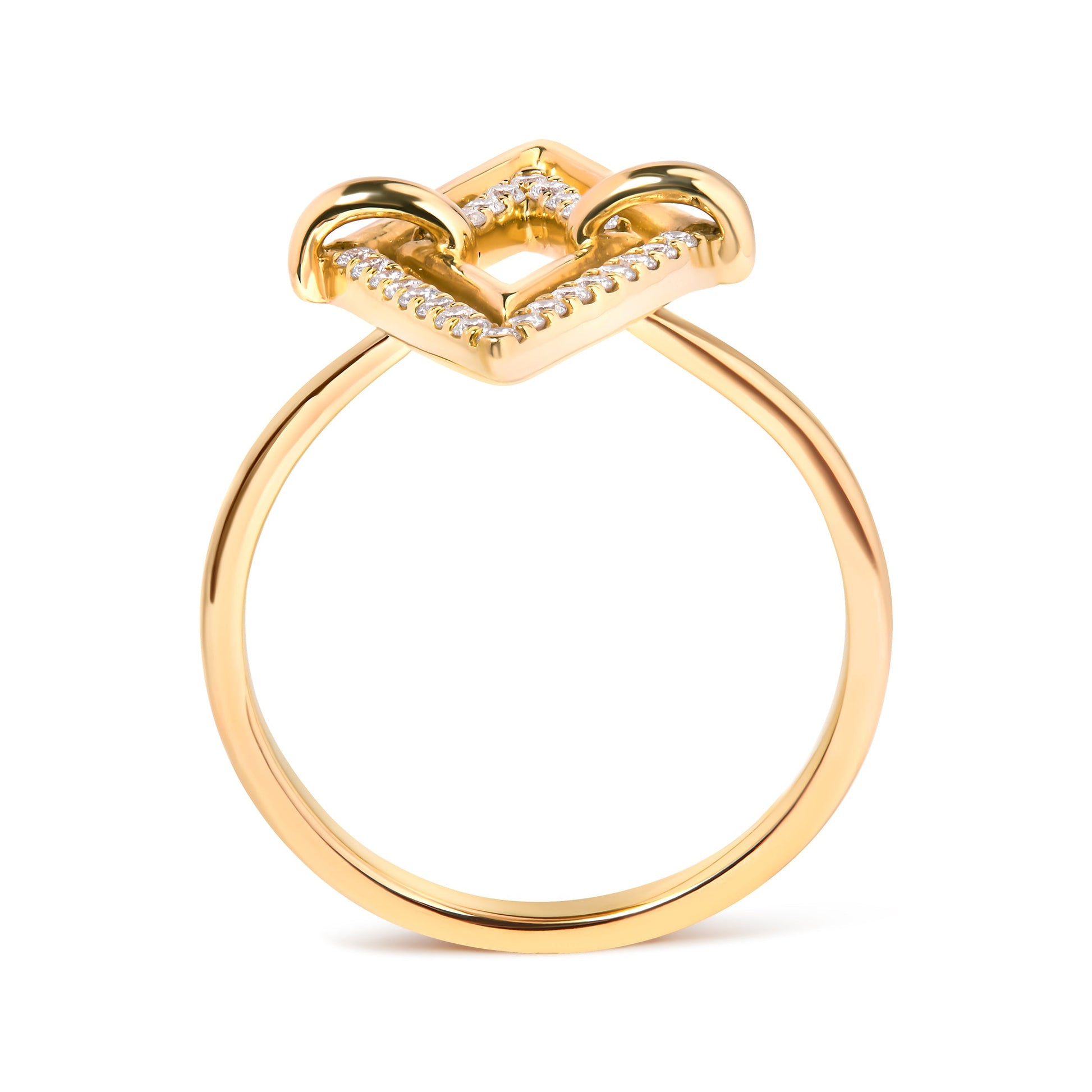 14K Yellow Gold 1/5 Cttw Diamond Double Triangle Ring (G-H Color, SI1-SI2 Clarity) - Size 7 Bids.com