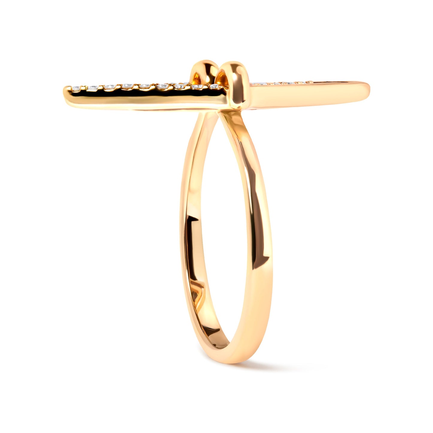 14K Yellow Gold 1/5 Cttw Diamond Double Triangle Ring (G-H Color, SI1-SI2 Clarity) - Size 7 Bids.com